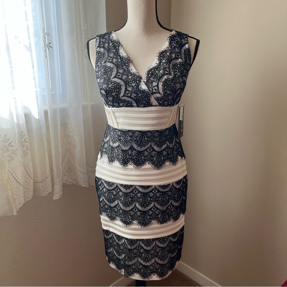 White & Black Lace Dress